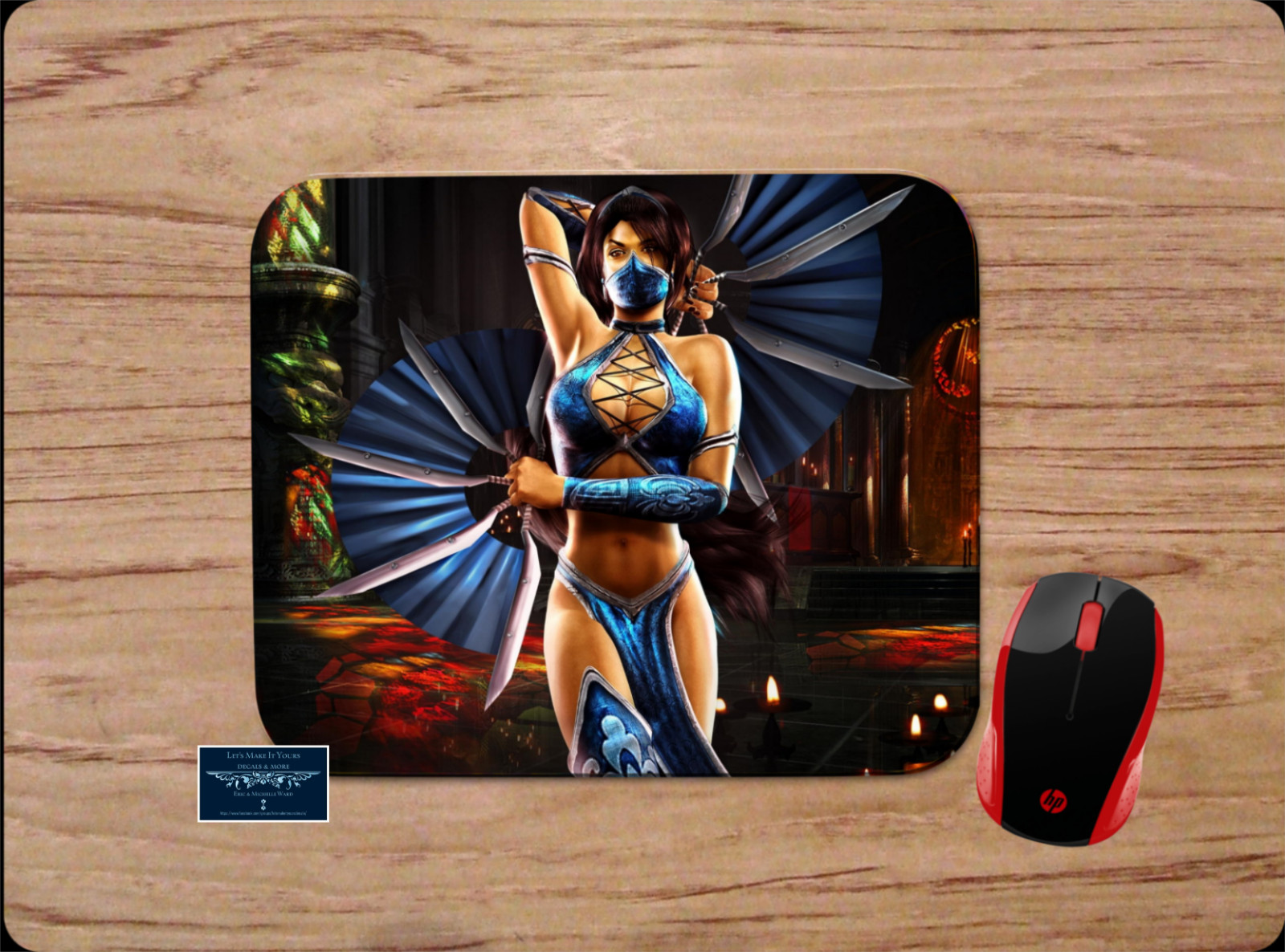 KITANA MORTAL KOMBAT CHARACTER CUSTOM PC MOUSE PAD DESK MAT VIRTUAL HOME SCHOOL