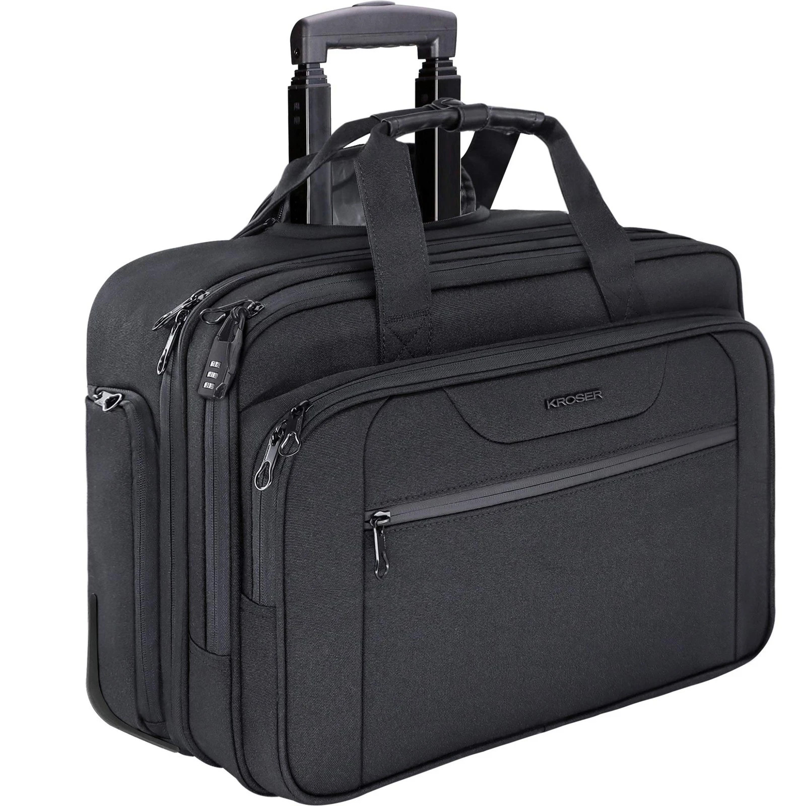 Rolling Laptop Bag Premium Wheeled Briefcase Fits up to 17.3 Inch Laptop Water-P