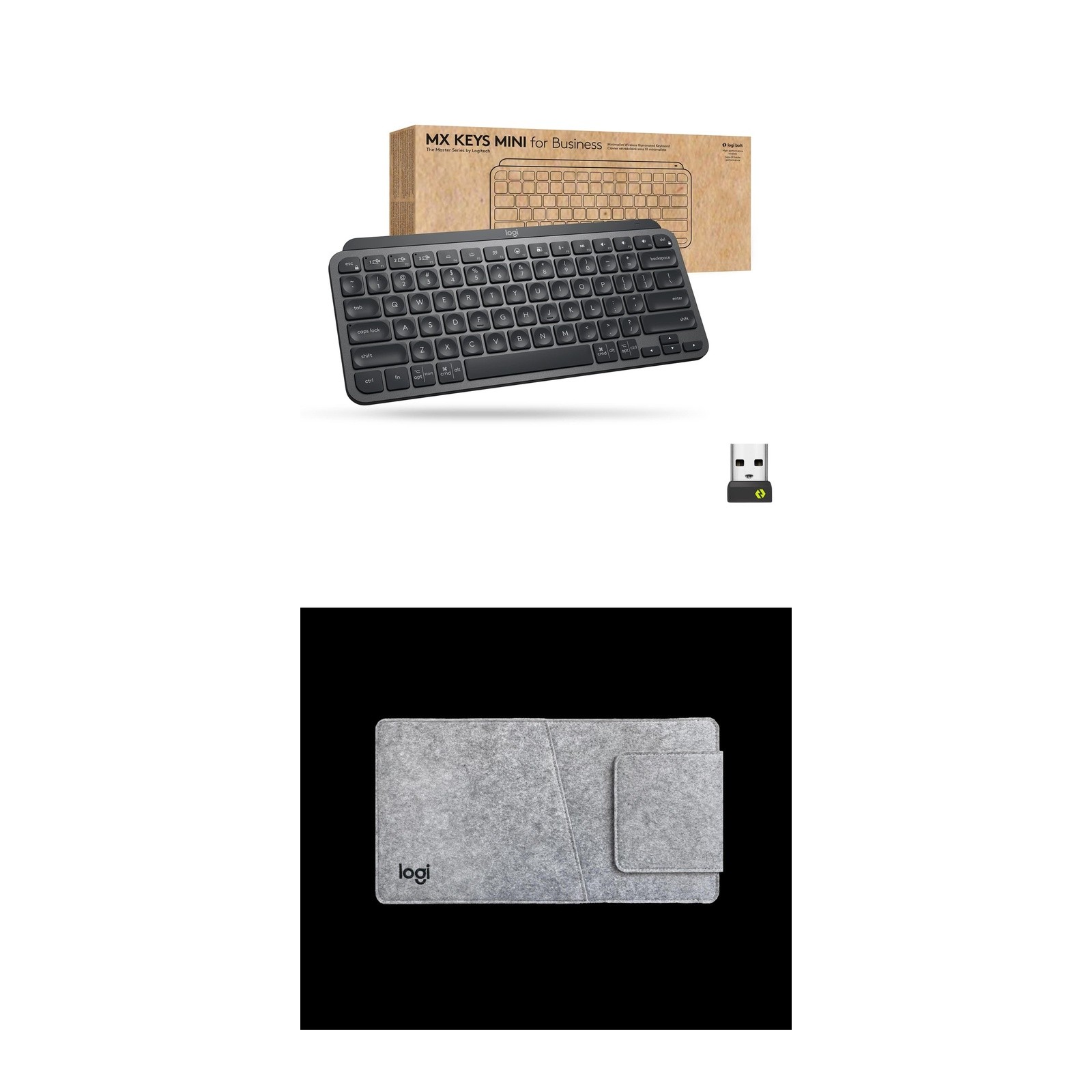 Logitech Business Compact Bundle: MX Keys Mini For Business + MX Mini Sleeve