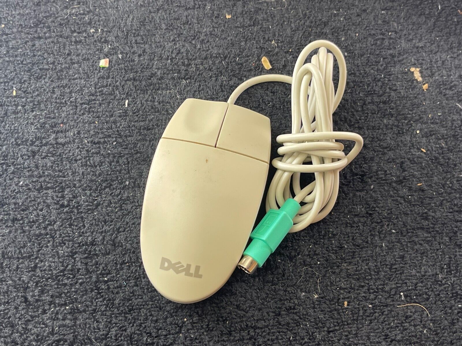 Vintage Dell Logitech Standard 2 Button Ivory Mouse M/N:M-S34