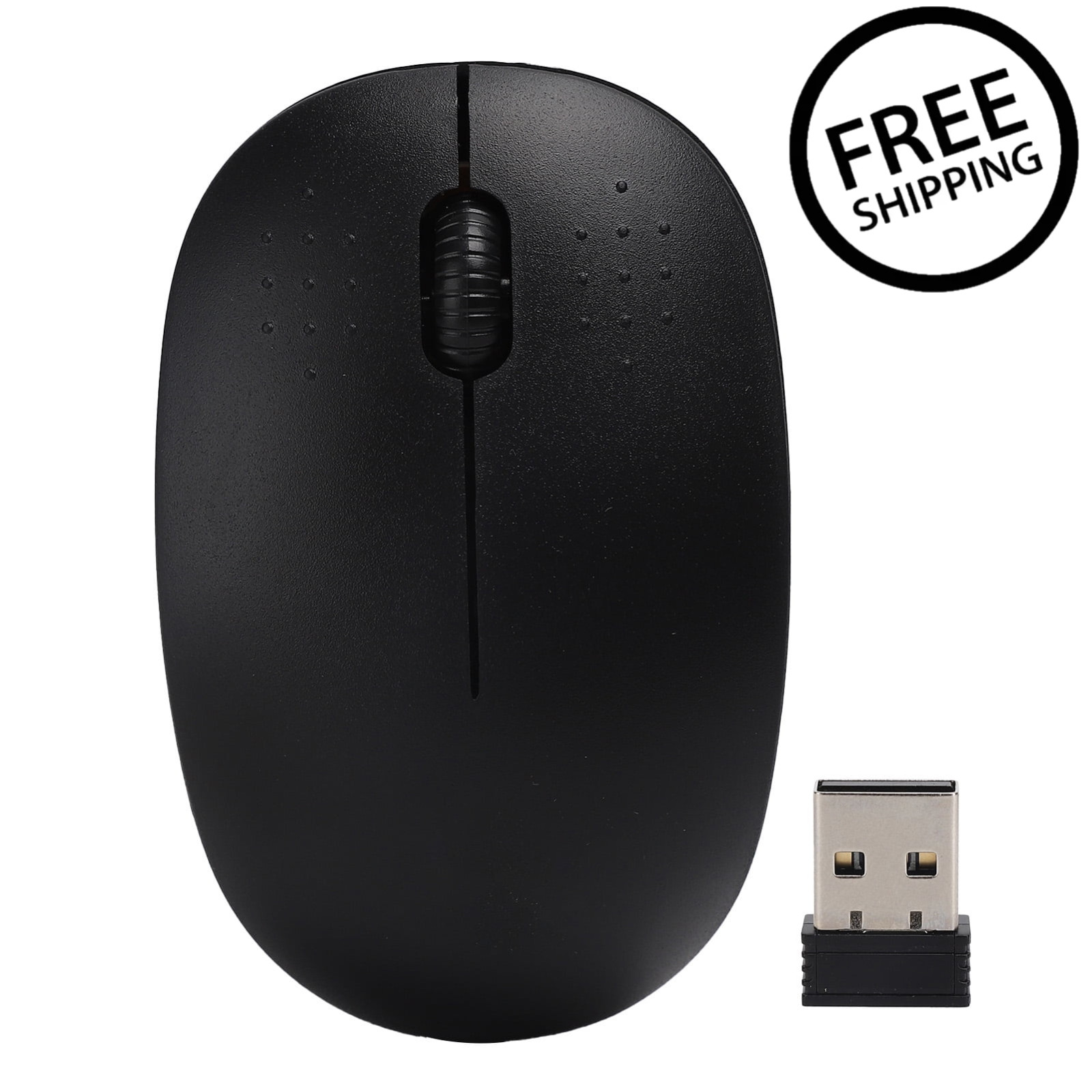 Wireless 2.4G Small Black Mouse for Laptop Chromebook PC Tablet Windows System