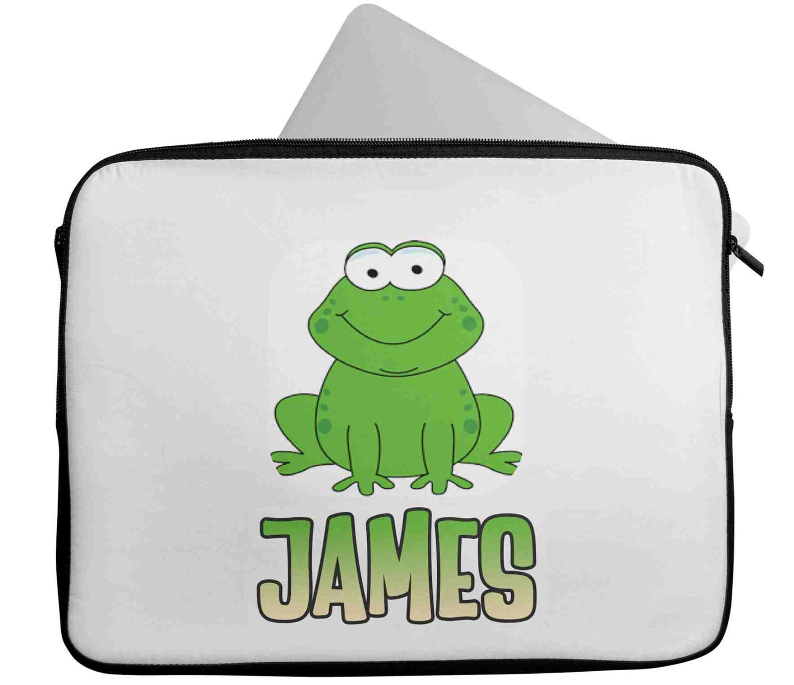 Personalised Any Name Frog Design Laptop Case Sleeve Tablet Bag 634
