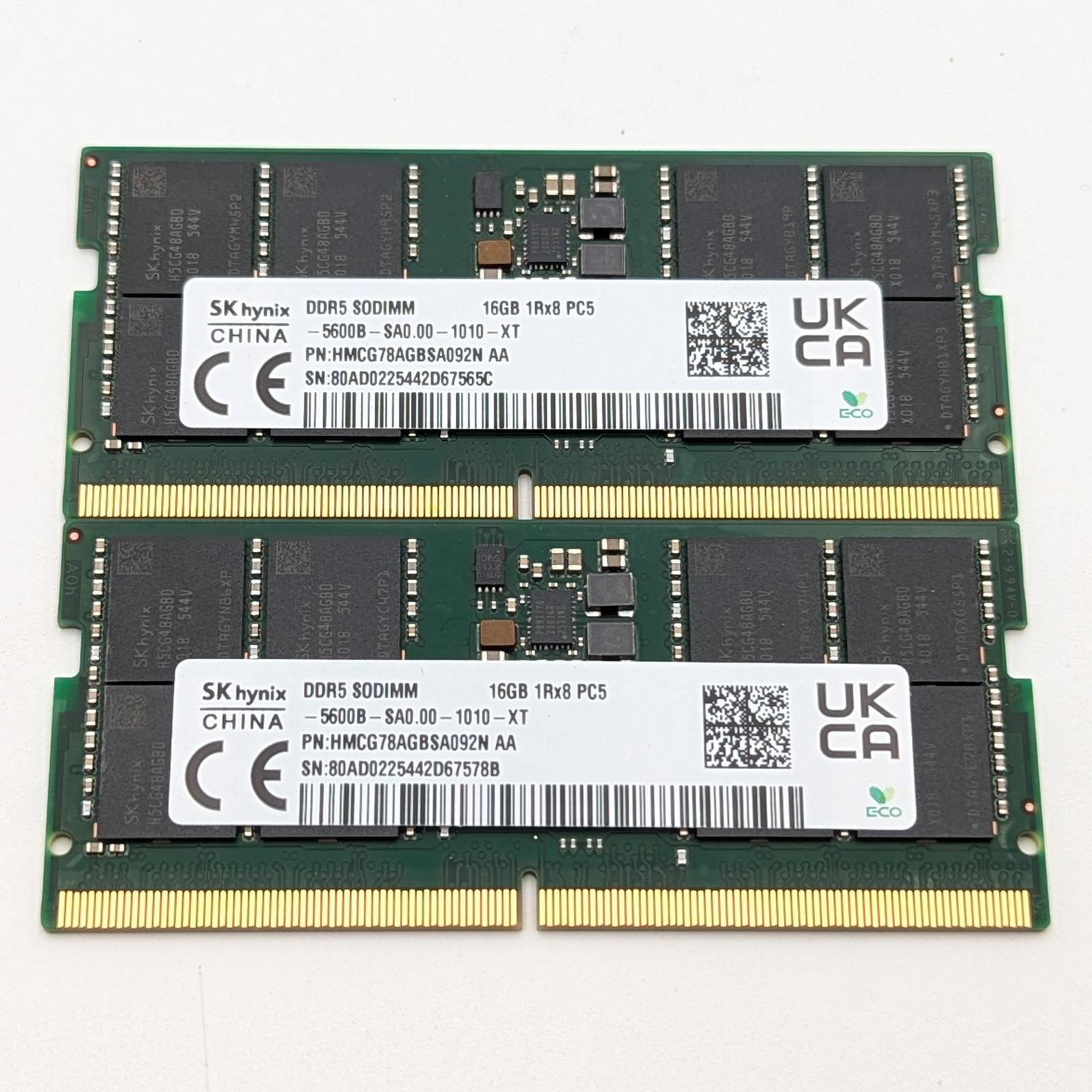 SK Hynix 32GB (2x16GB) DDR5-5600 PC5-44800 SODIMM RAM (HMCG78AGBSA092N AA)