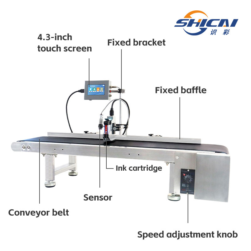 Production line automatic inkjet printer without conveyor for production date