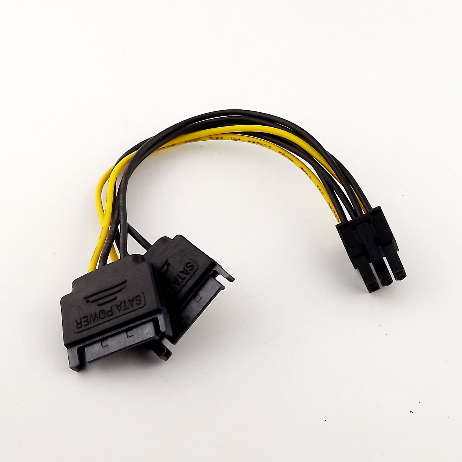 10 x Dual SATA 15 Pin Male to PCI-E 6 Pin Female Video Card Power Adapter Cable1