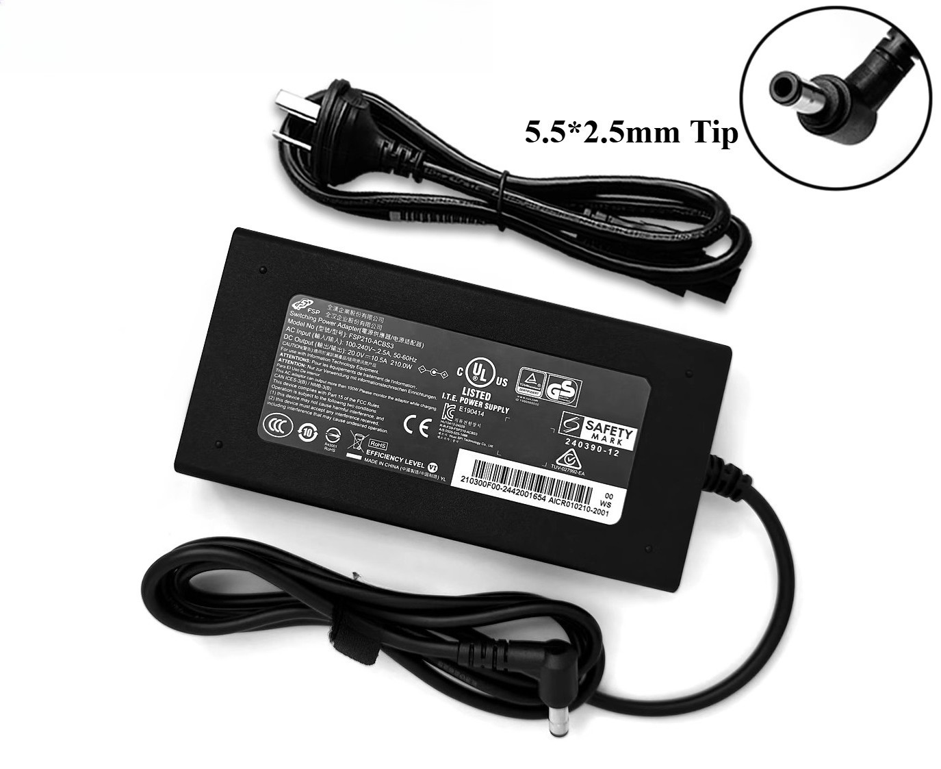 Original FSP 210W Power Adapter for Mechrevo 5.5*2.5mm Laptop Tip Charger