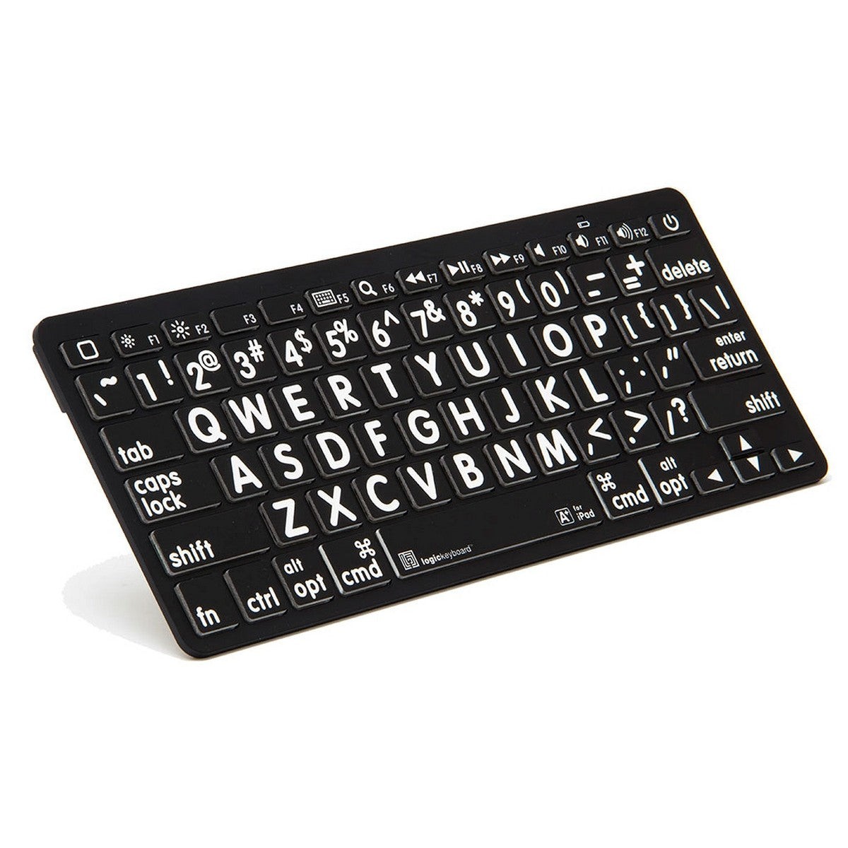 Logickeyboard LargePrint Bluetooth White on Black Keyboard Wireless