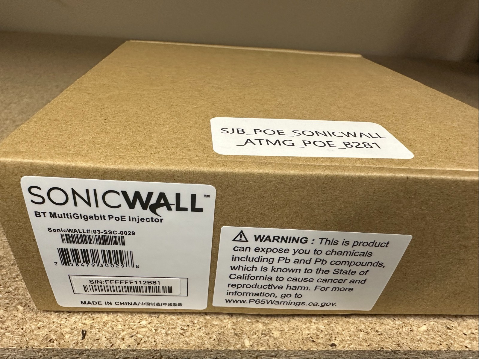 SonicWall 02-SSC-0029 BT PoE++ Injector MultiGig SonicWave NEW