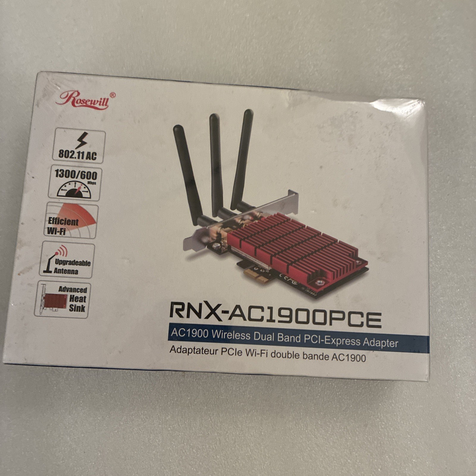 Rosewill RNX-AC1900PCE 802.11AC Dual Band AC1900 PCI Express WiFi Adapter NEW
