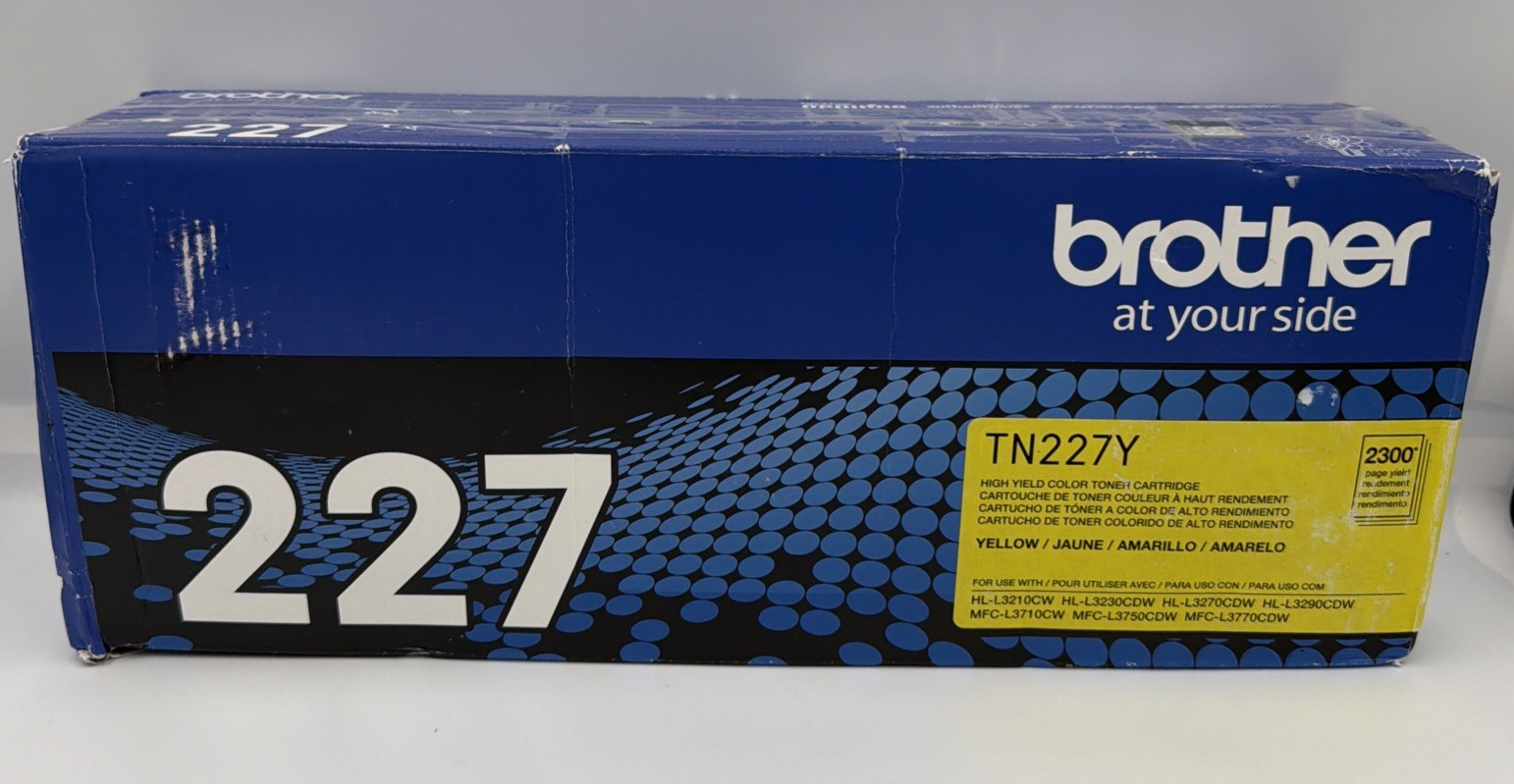 Brother TN227Y High Yield Yellow Toner Cartridge Genuine - Brand New -Open Box