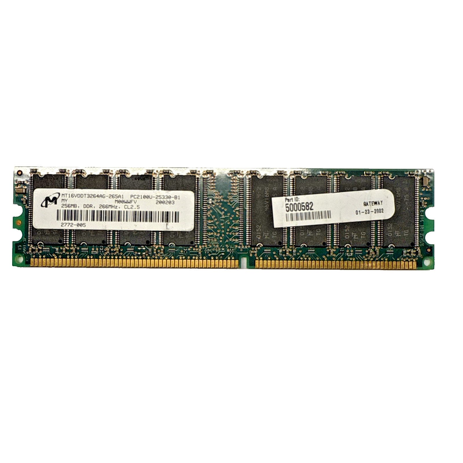 Micron MT16VDDT3264AG-265A1 256MB DDR PC2100 184-Pin DIMM