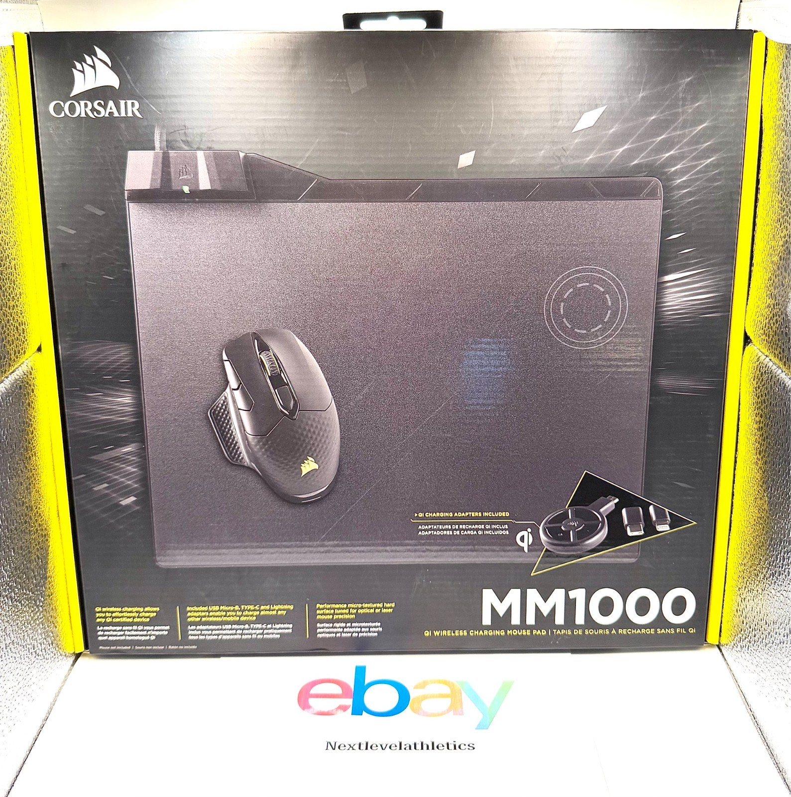 Corsair MM1000 Qi Wireless Charging Mouse Pad (Model CH-9440022) [Black CW]