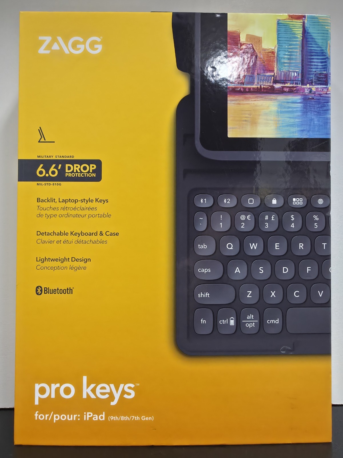 ZAGG Pro Keys Detachable Keyboard & Case for Apple iPad 7-9 NEW/OPEN BOX