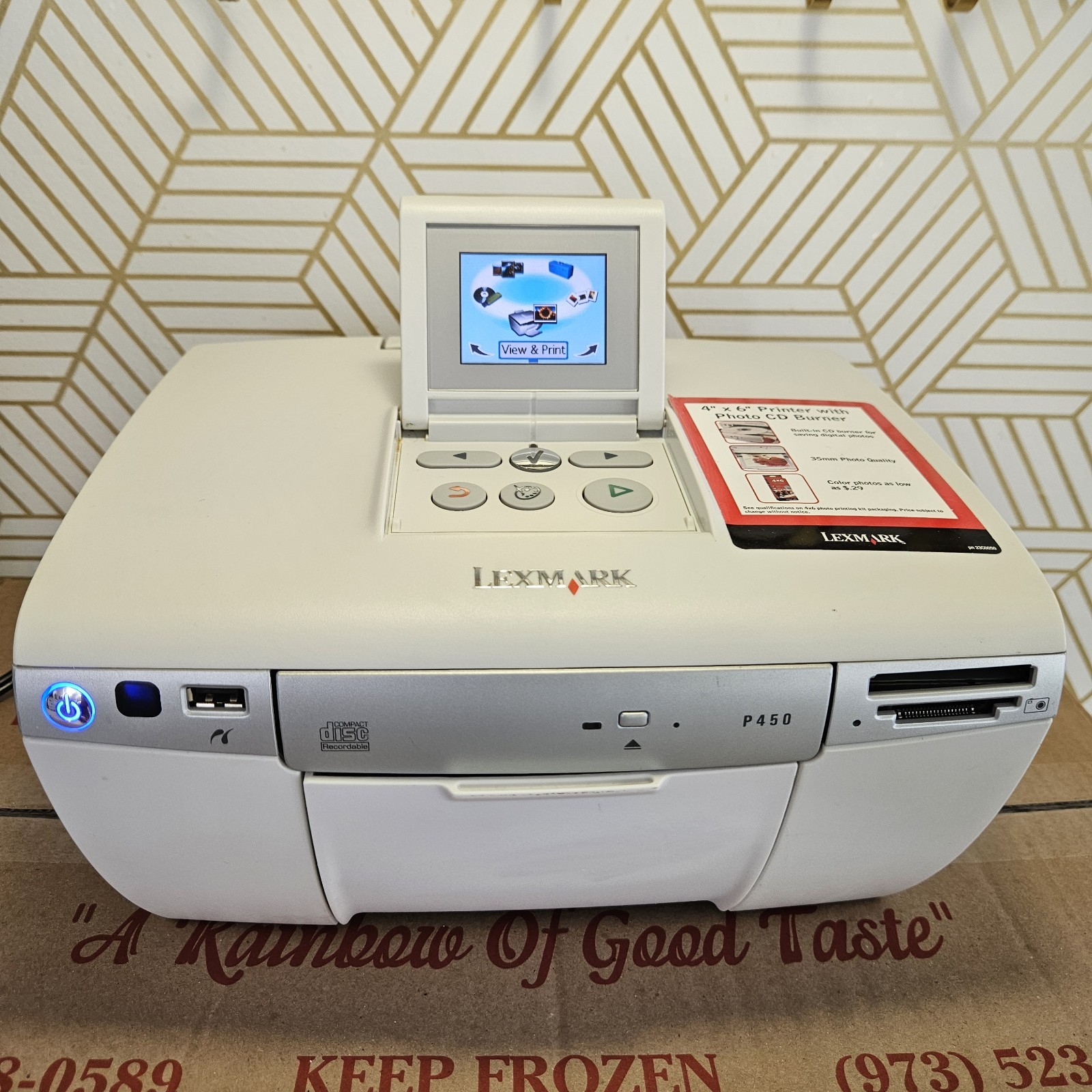 Lexmark P450 Digital 4"x6" Photo Inkjet Printer W/CD Burner + 2 Pks Photo Paper