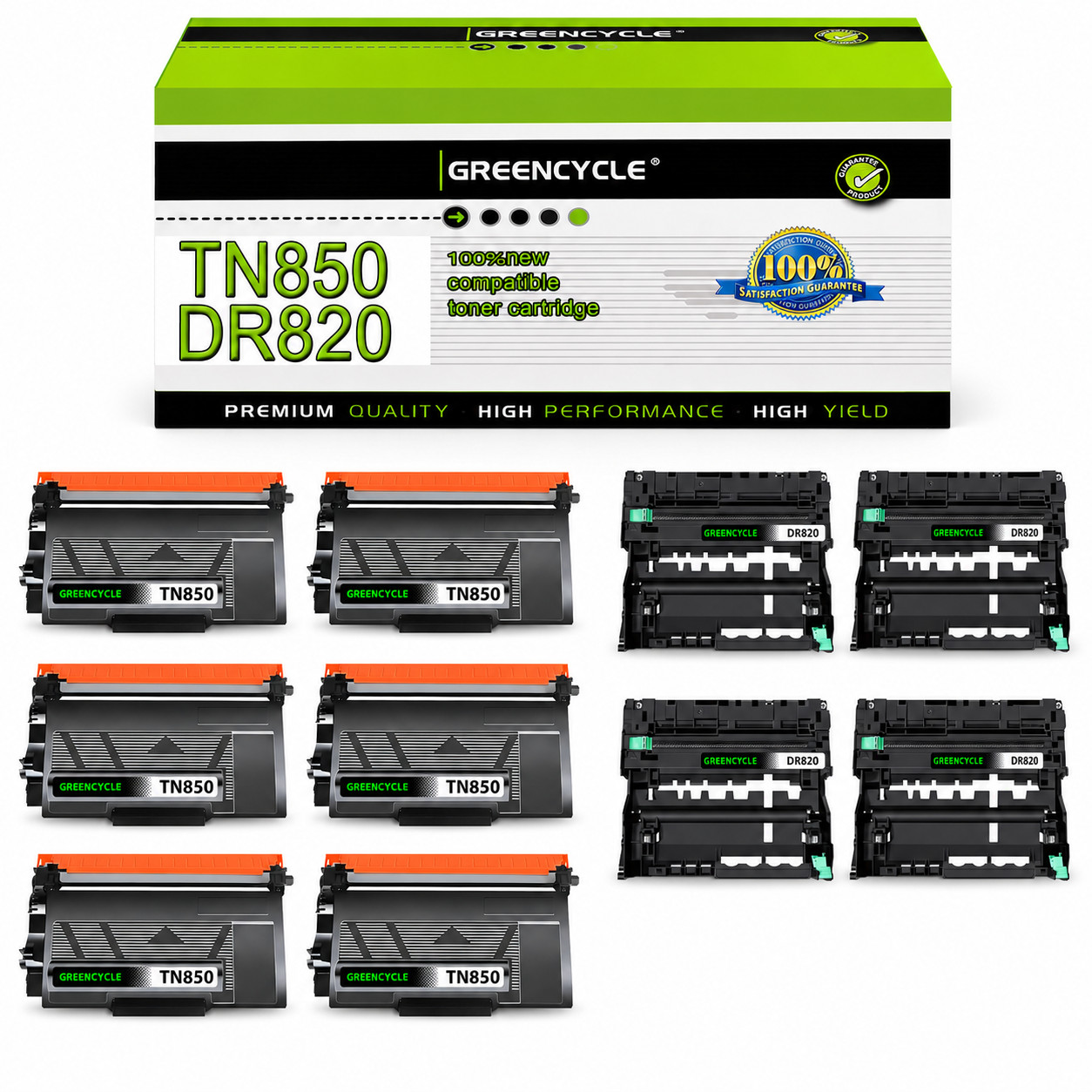 6PK TN850 Toner Cartridge + 4PK DR820 Drum for Brother MFC-L6700DW MFC-L6800DW