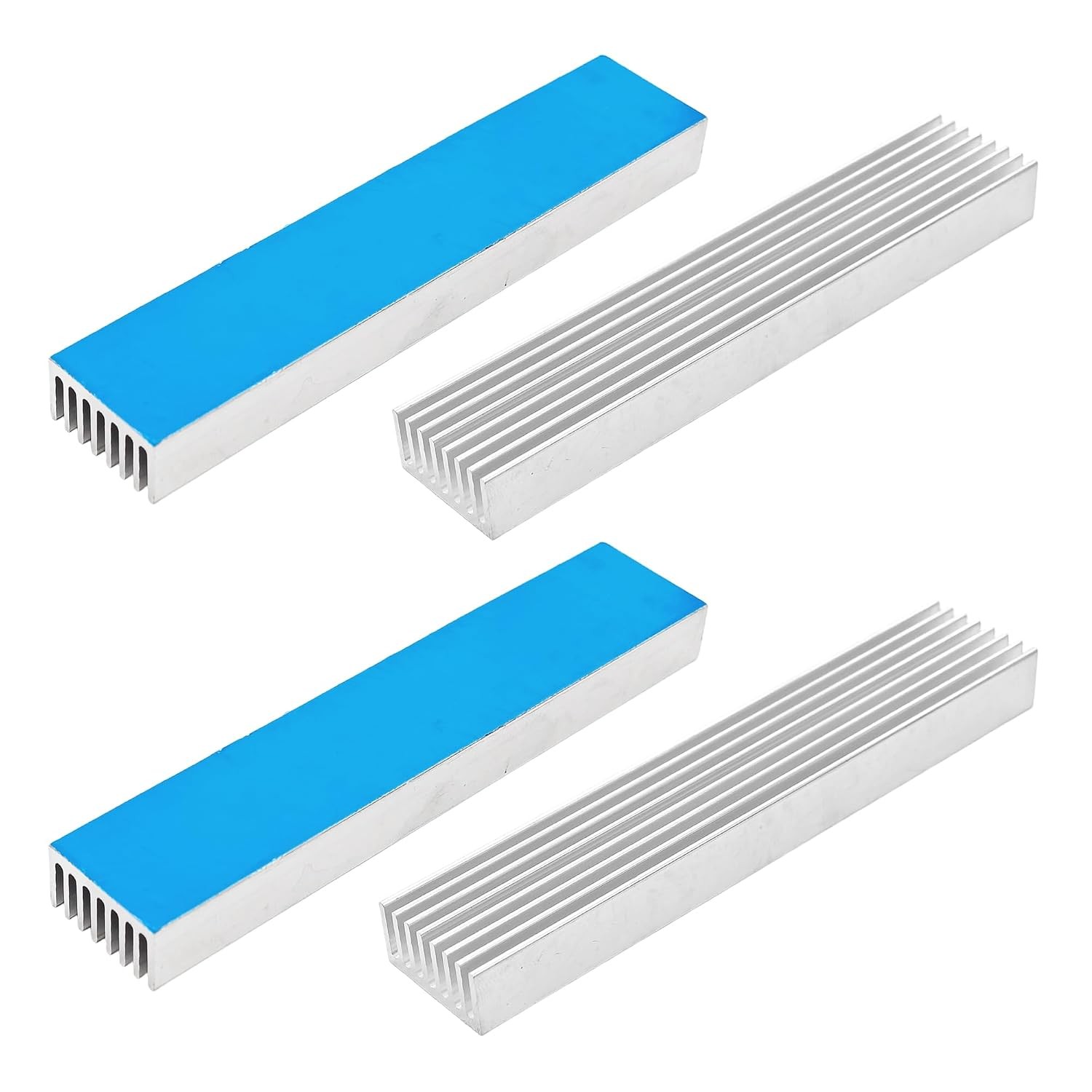 Silver 100mm x 20mm x10mm Aluminum Heatsink Heat Sink Radiator Cooling