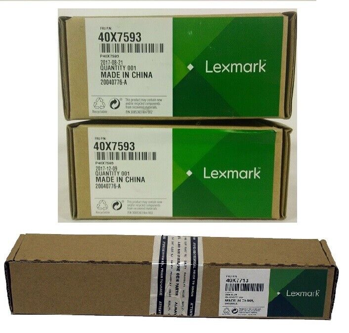 Lot 3 Genuine Sealed Lexmark 40X7593 Pick Roller 40X7713 Separator Roller MS810