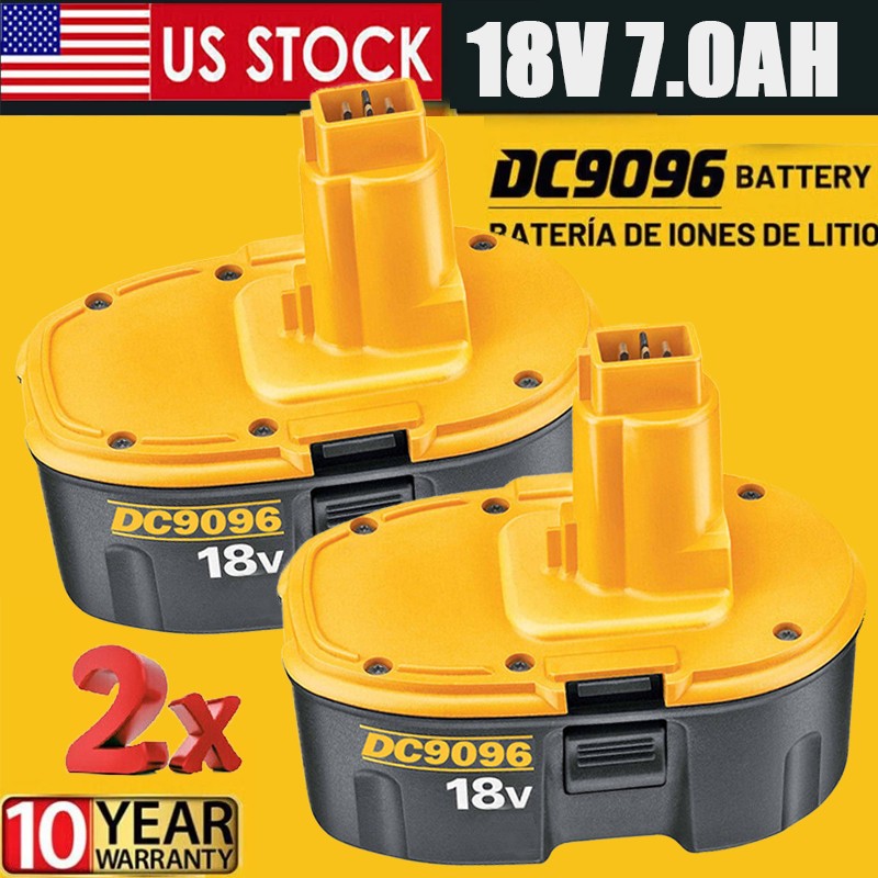 2Pack 18 Volt 7.0AH NI-MH Battery For Dewalt 18V DC9096-2 DC9098 DC9099 DC9096