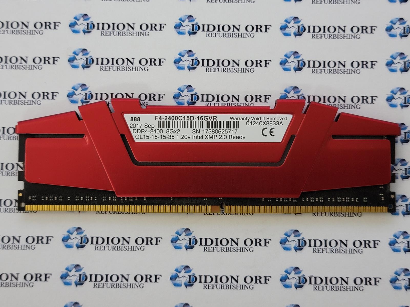 G.SKILL RIPJAWS V 8 GB DDR4 DESKTOP RAM PC4-2400 F4-2400C15D-16GVR SKU 22685