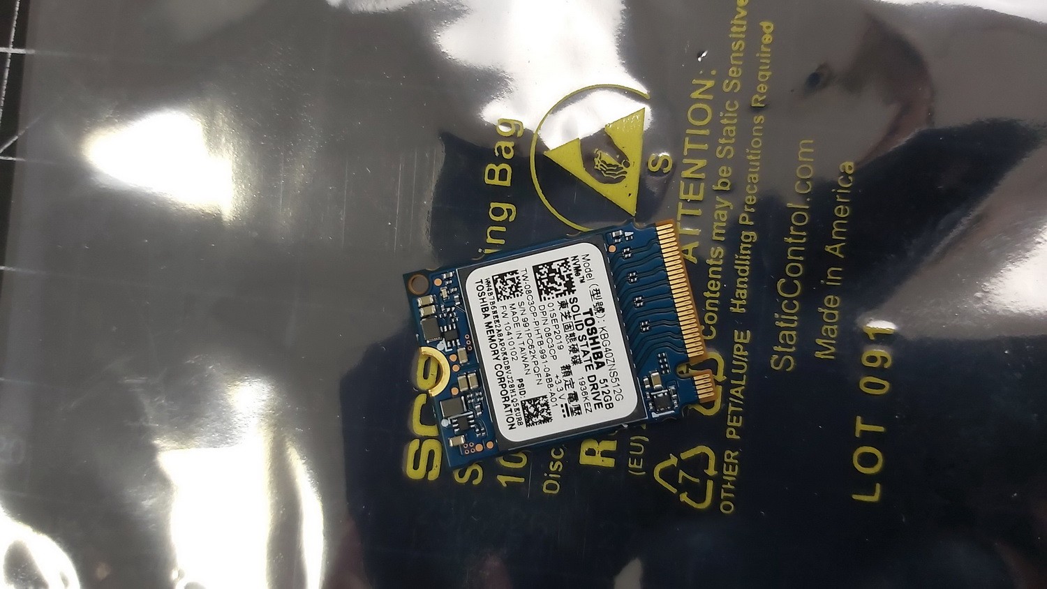 Toshiba 512gb PCIE M.2 2230 30mm Half Size SSD Solid State Drive KBG40ZNS512G