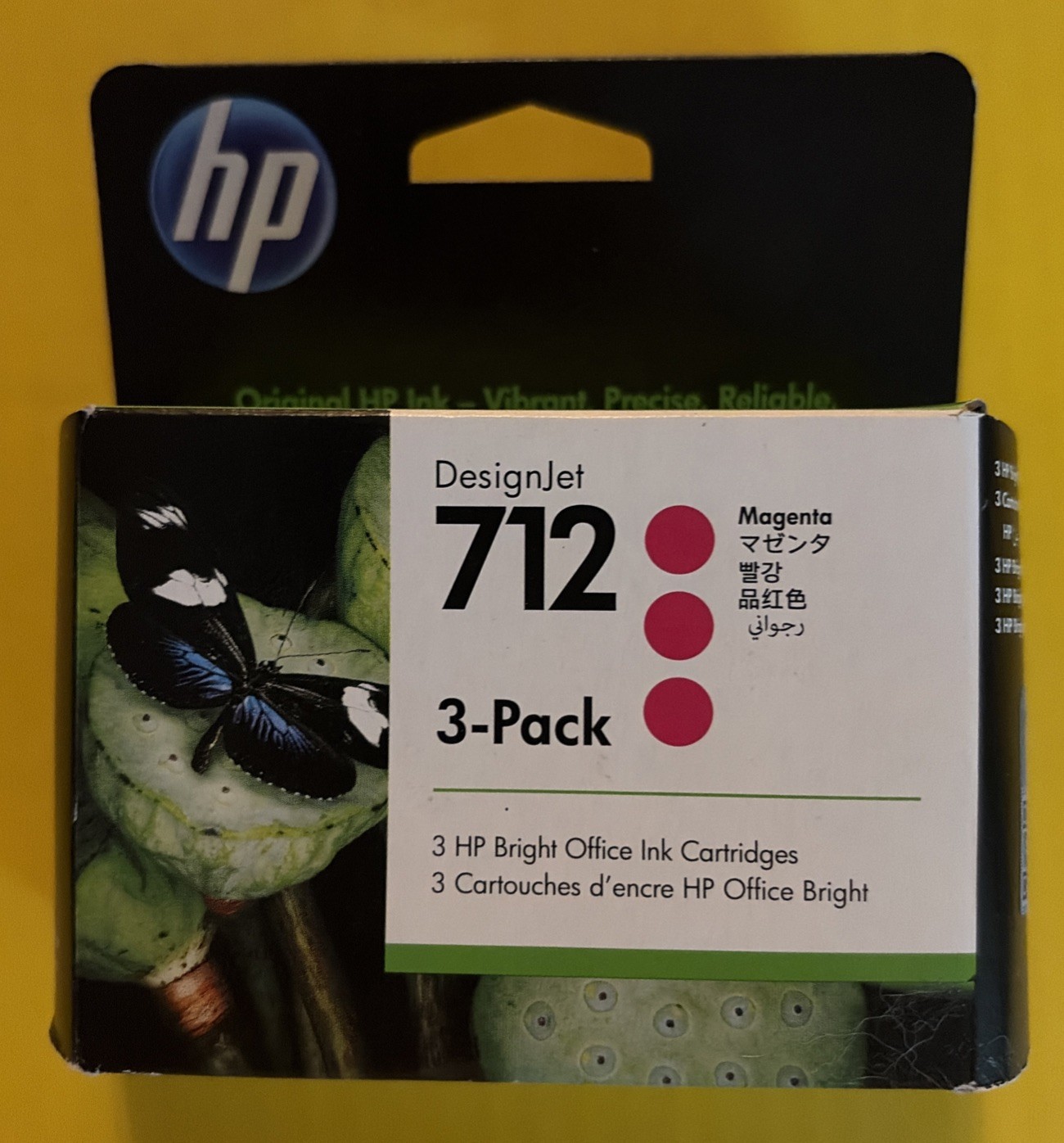 Genuine HP 712 Magenta Ink Cartridge 3-Pack 3ED78A Exp 01/2027 HP Ink
