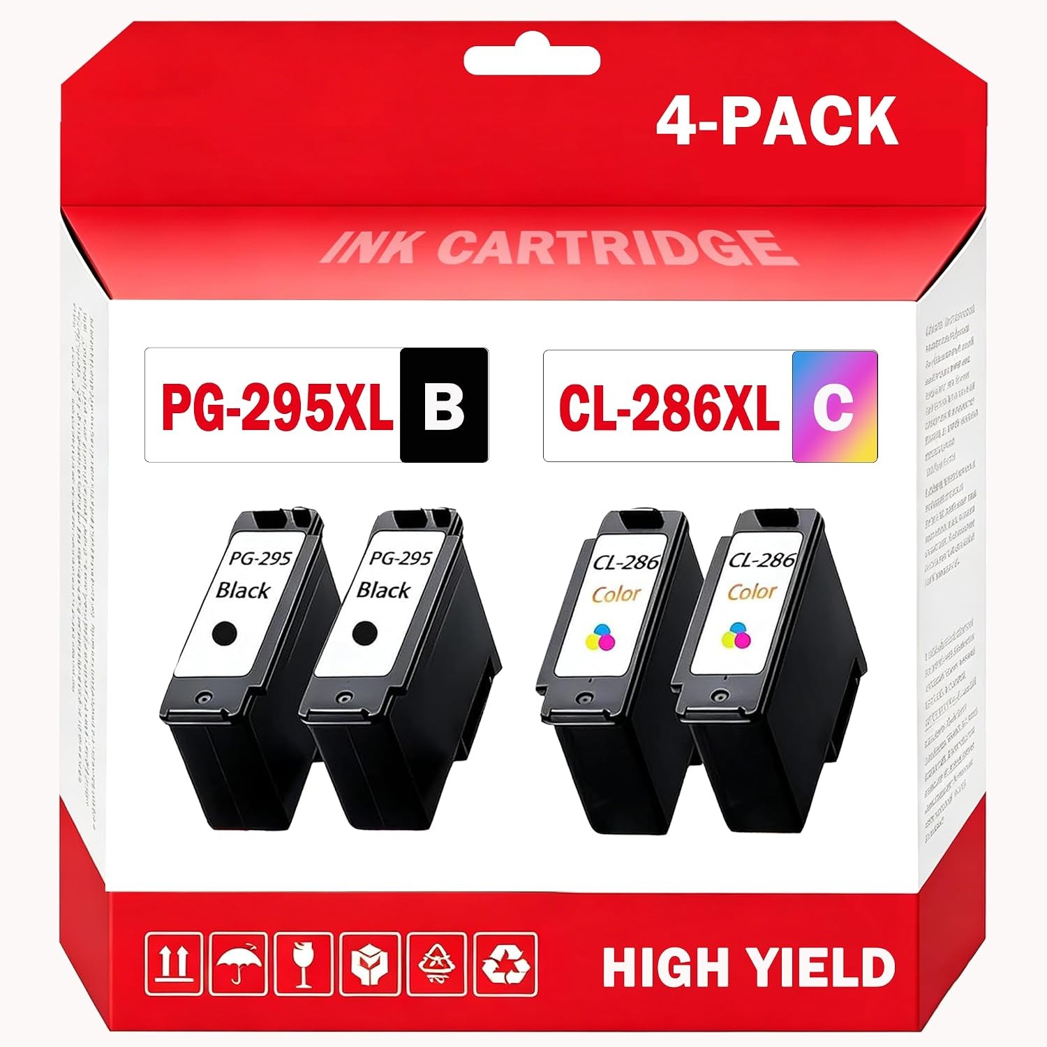 PG-295XL CL-286XL Ink Cartridge for Canon PIXMA TS4320 TS6520 TR7120 Printers