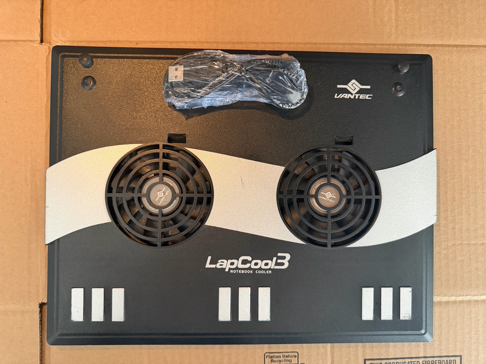 LapCool3 Laptop Cooling Pad Dual Fan USB Powered Notebook Cooler Vantec Tested