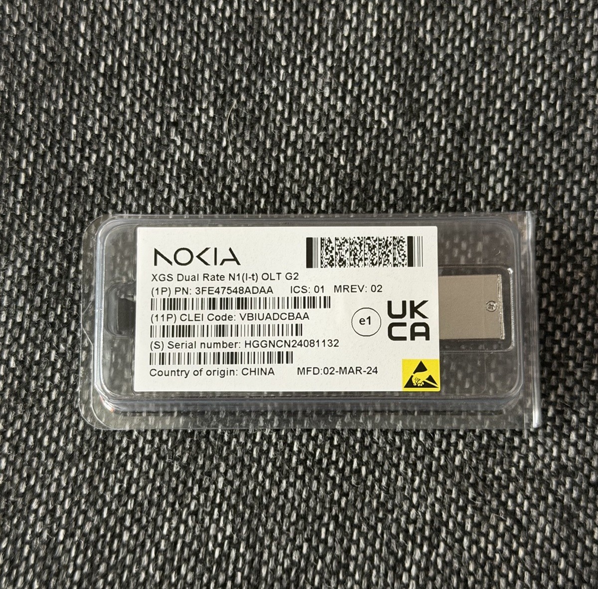 Nokia 3FE47548AD XGS-PON OLT SFP+ Transceiver 10G 1577nm SC SMF 20km NEW