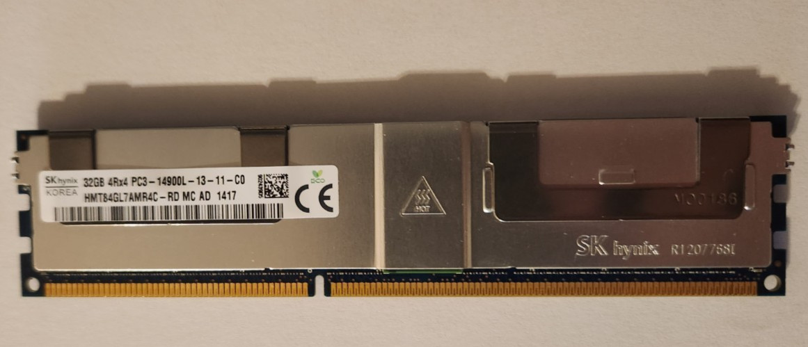 SK Hynix 32GB 4Rx4 PC3-14900L DDR3-1866 ECC LRDIMM Server RAM HMT84GL7AMR4C-RD 