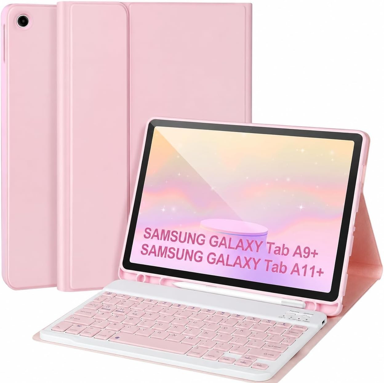 Samsung Galaxy Tab A9+/A11+ 2023/2025 11’’ Case with Detachable Bluetooth Keyboa