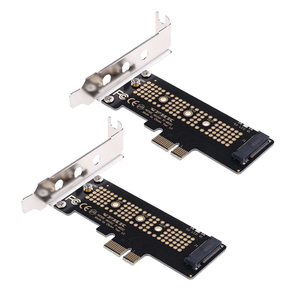 2 SET NVMe PCIe M.2 NGFF SSD To PCIe X1 Adapter Card PCIe X1 To M.2 With Bracket