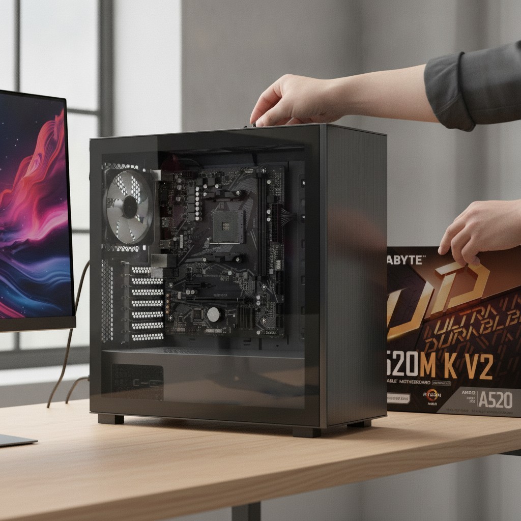Compact A520M K V2 Motherboard - Perfect for AMD Ryzen Builds with HDMI Output