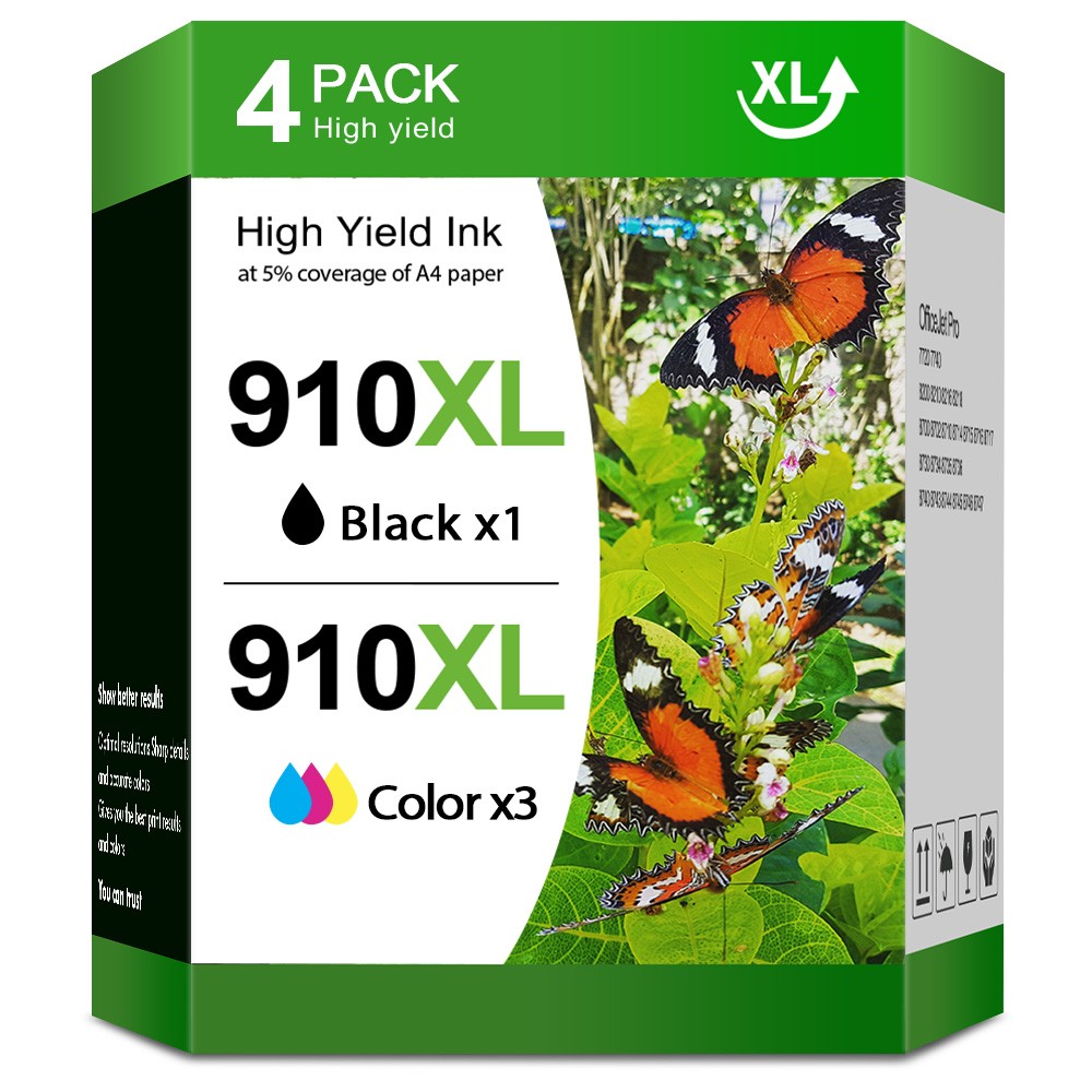 4pk 910XL Ink Cartridges for HP OfficeJet Pro 8010 8015 8020 8022 8025 8035 8028