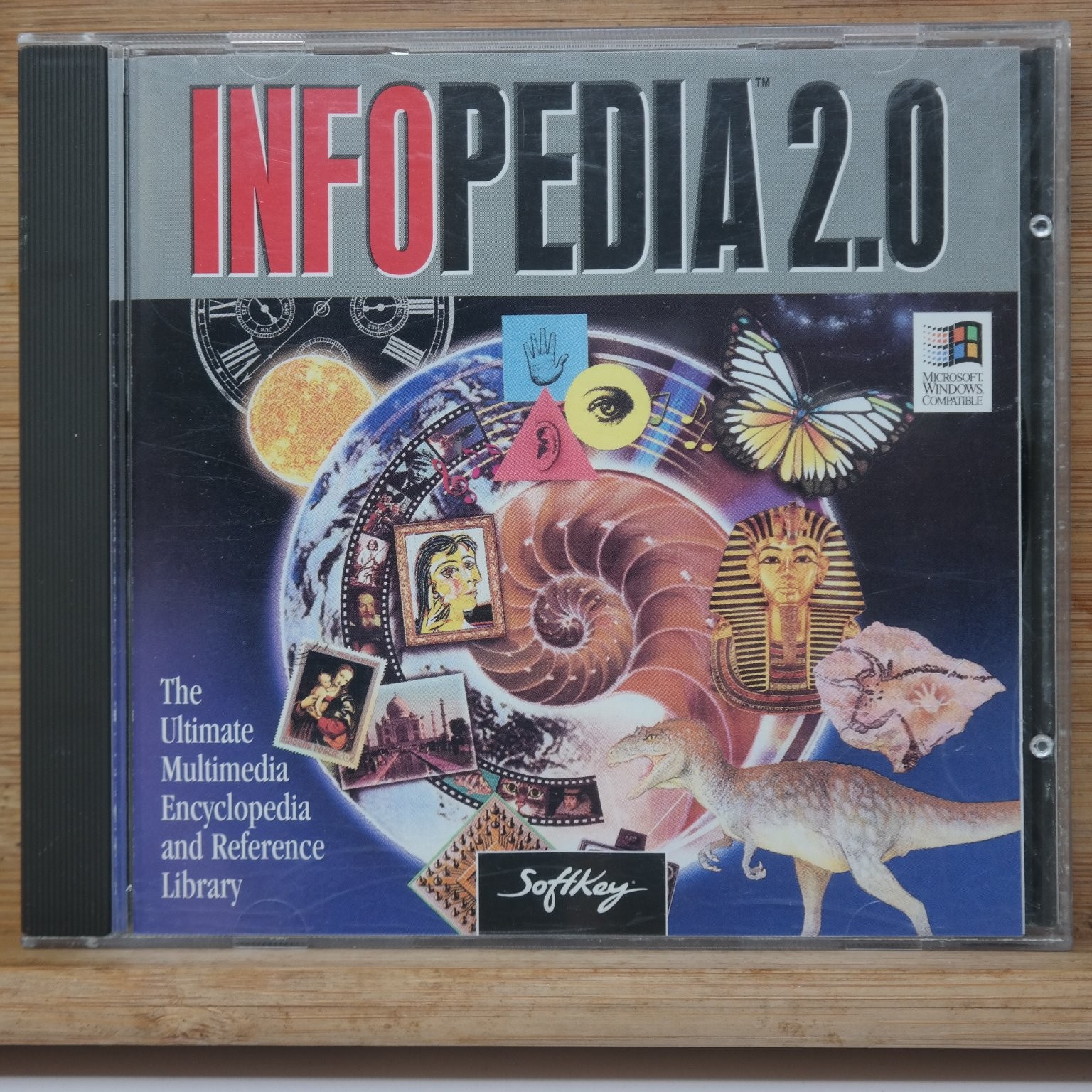Infopedia 2.0 SoftKey Multimedia Encyclopedia & Reference Library Cd-rom Win 3.1