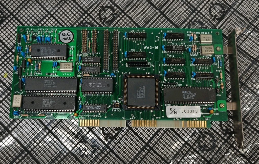 Vintage Western Digital WA3-16 ISA MFM Hard Drive & Floppy Controller Card Used