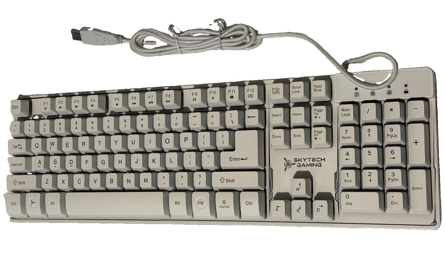 Skytech Gaming K-1000W Wired USB Full Size QWERTY Keyboard White/Gray
