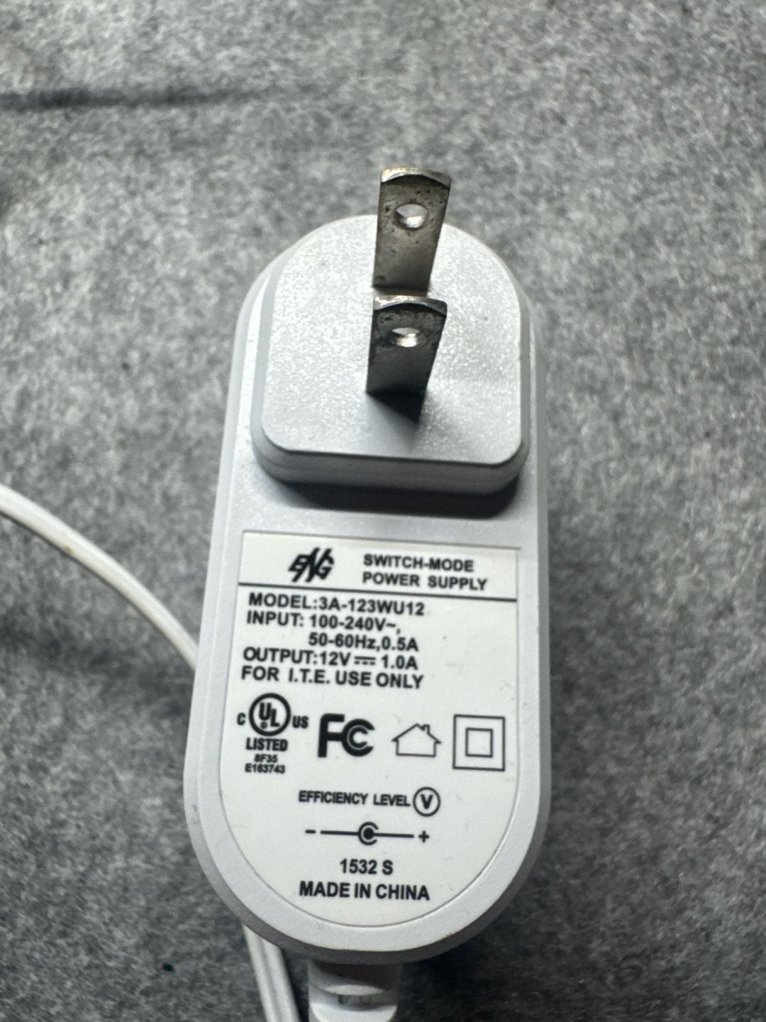 ENG Electric 3A-123WU12 Switch-Mode Power Supply Adapter 12V 1.0A