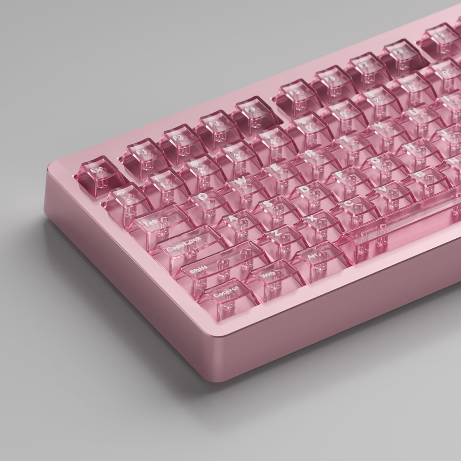 114 Keys Transparent Cherry Profile Pink Keycap Set For Cherry MX Switch
