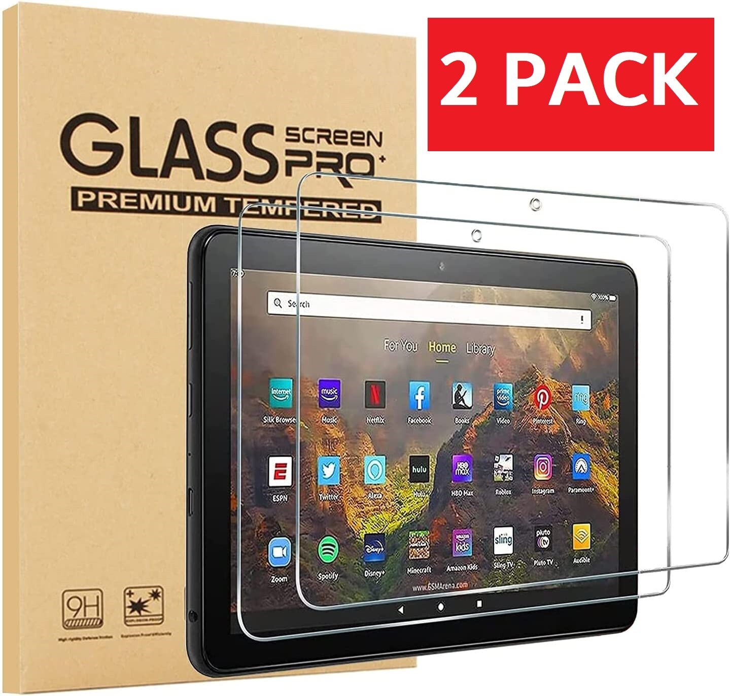 2Pack Tempered Glass Screen Protector For Amazon Fire HD 10 Tablet 11th Gen 2021