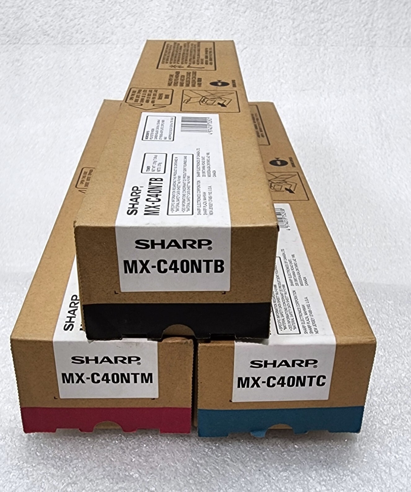 Sharp Ink Toners Black (MX-C40NTB) Magenta (MX-C40NTM) Cyan (MX-C40NTC)