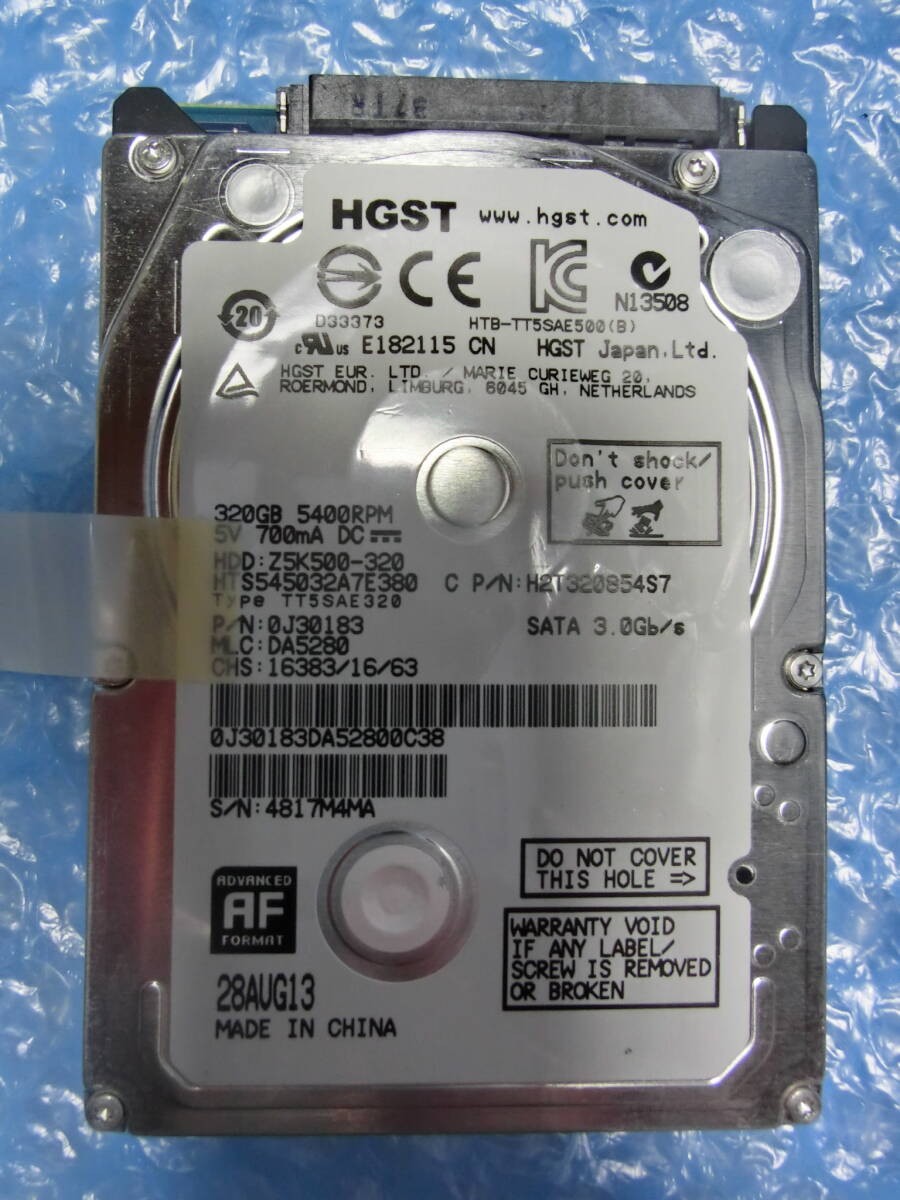 [Used] HGST HTS545032A7E380 320GB/8MB 3099 hours - Management No.: C212
