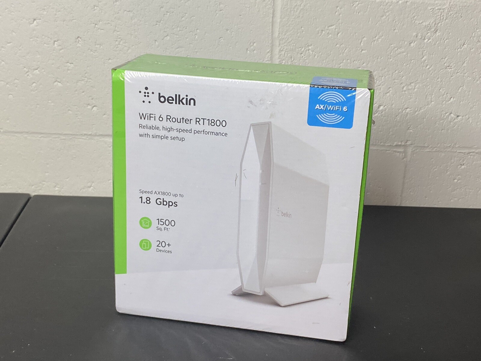 Belkin Dual Band AX1800 Wifi 6 Router, 1.8 Gbps, White (RT1800) New Sealed