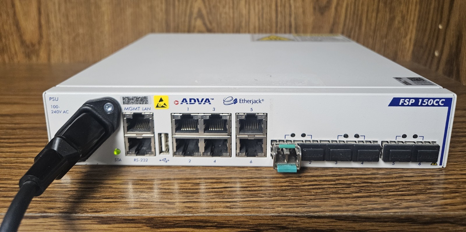 ADVA FSP150CC-GE114 Networking Ethernet Switch And power cord