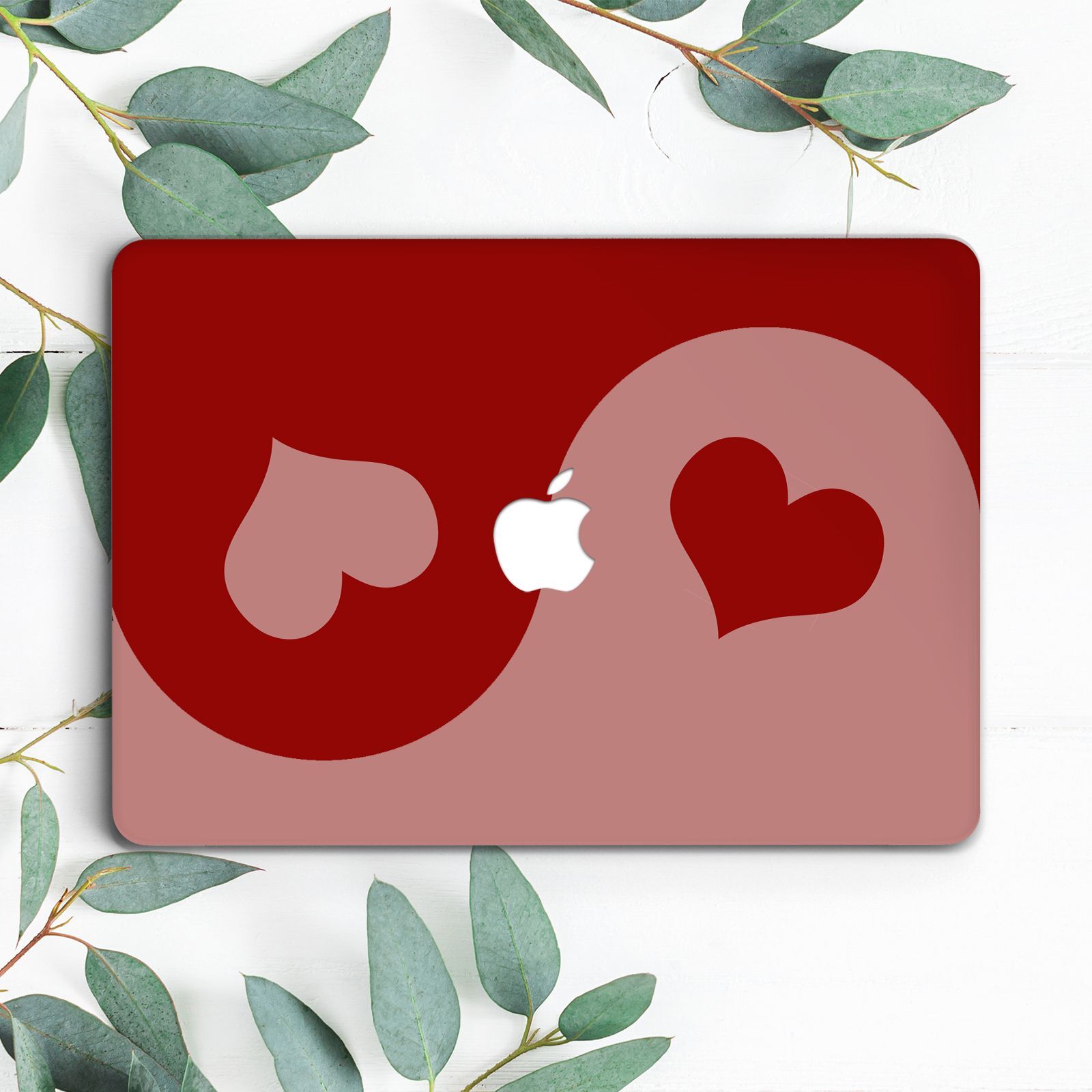 Red Pink Hears Yin Yang Cute Hard Case For Macbook Pro 13 14 15 16 Air 13