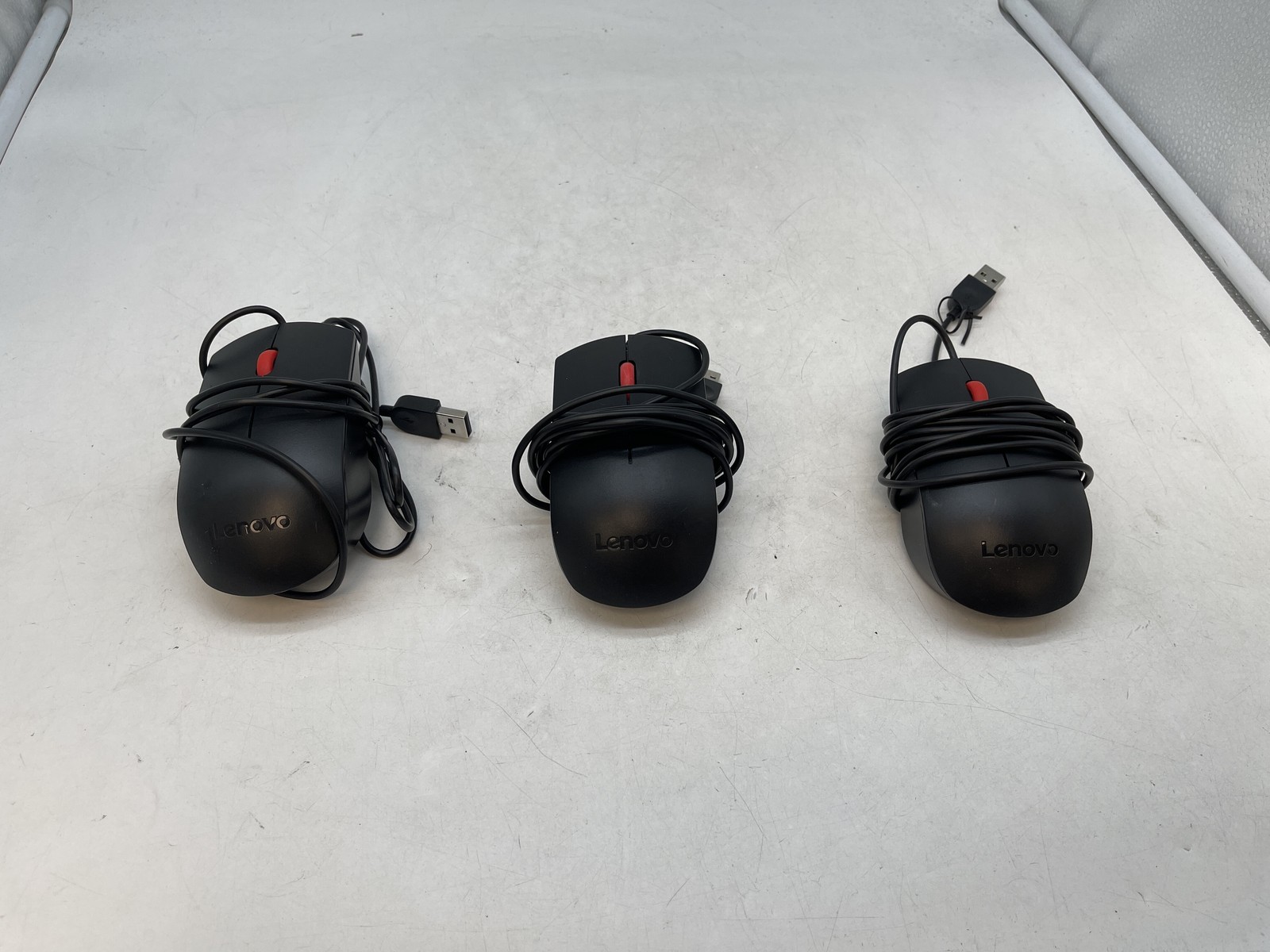 Lot Of 3 - Lenovo Wired USB Laser Mouse Model SM-8823 Black FREE S/H