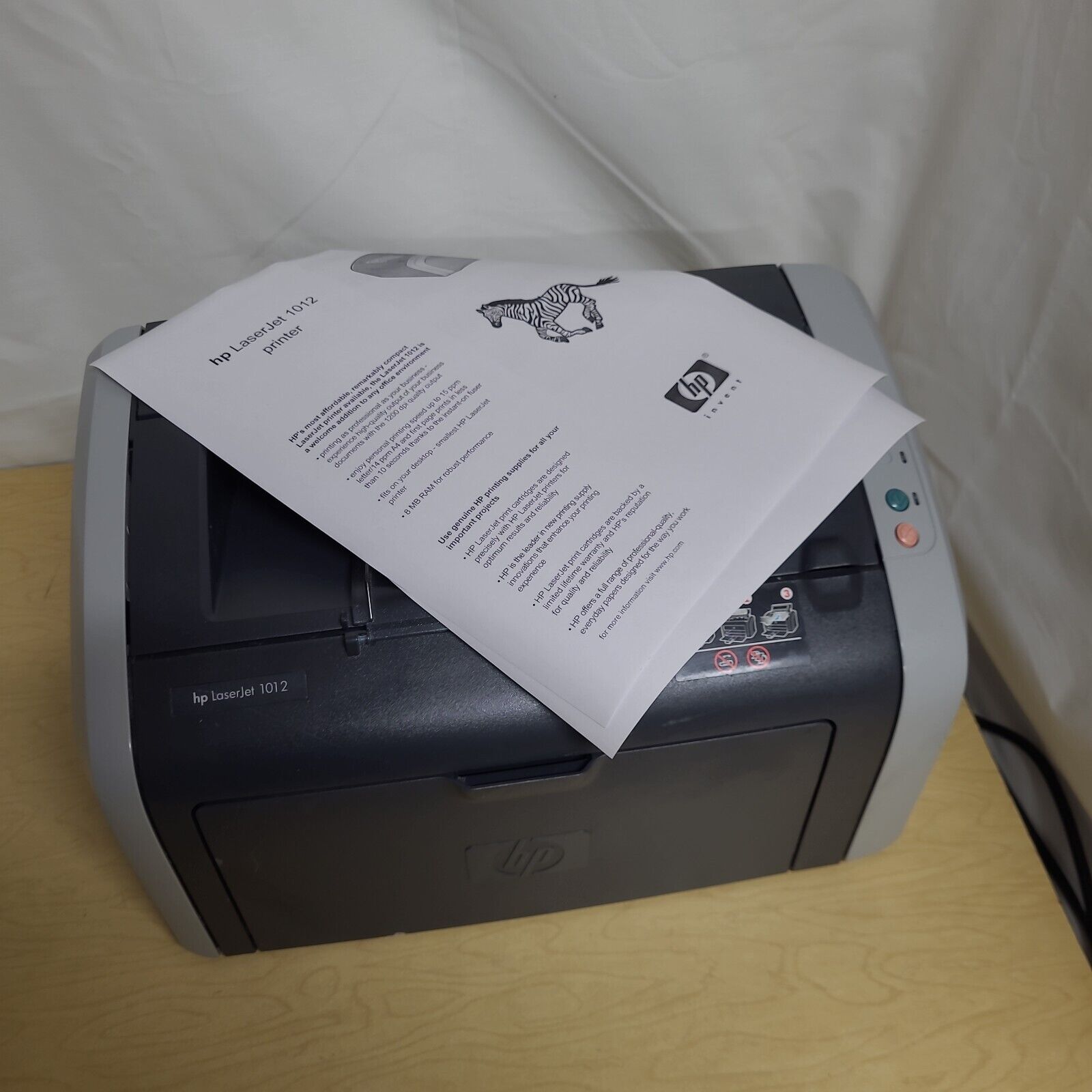 HP LaserJet 1012 Black White Laser Printer Compact Small w/ Toner
