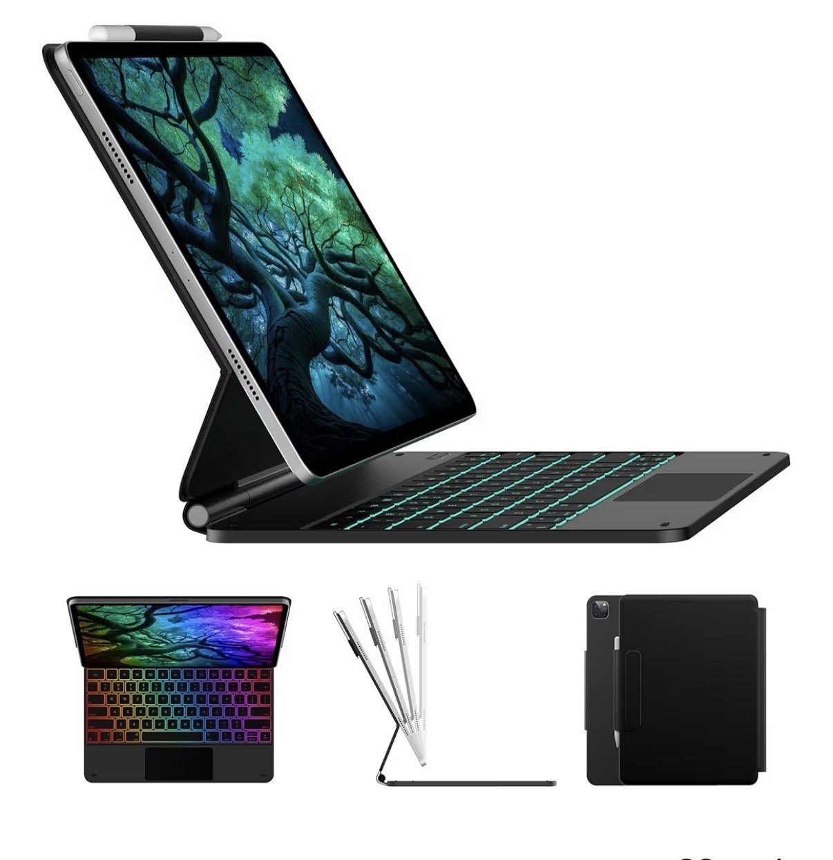 Typecase EDGE Magnetic Backlit Keyboard Case iPad Air 13/Pro 12.9 Black