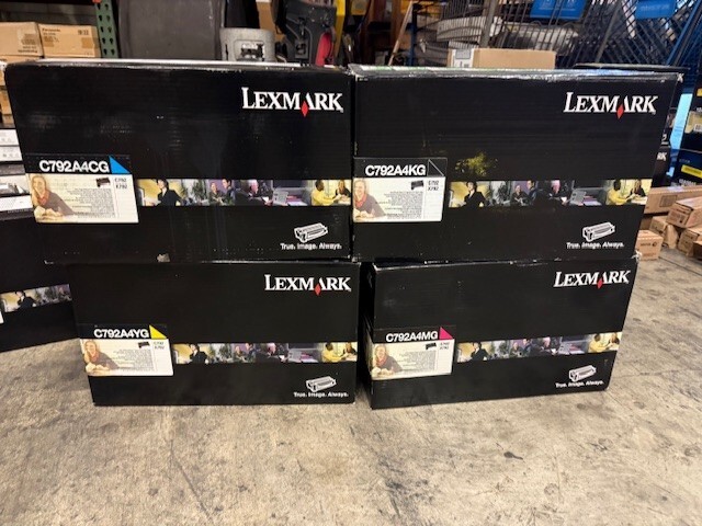 Set of 4 Lexmark C792A4CG C792A4MG C792A4YG C792A4KG (CYMK) Toner Cartridge--New