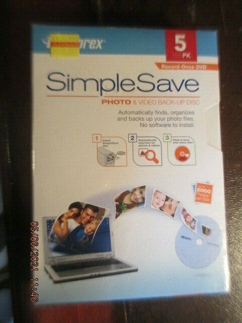 Memorex Simple Save Photo & Video Back Up Disc Automatically Organize Pics      