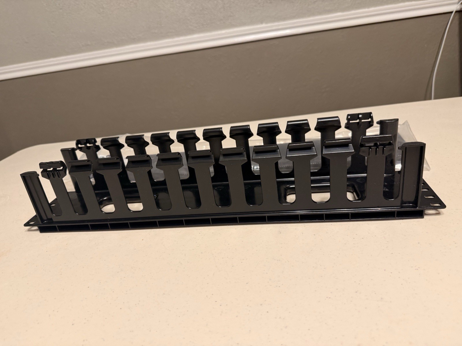 Panduit WMPF1E Horizontal Cable Manager 19" Front 2RU Black Plastic Reusable